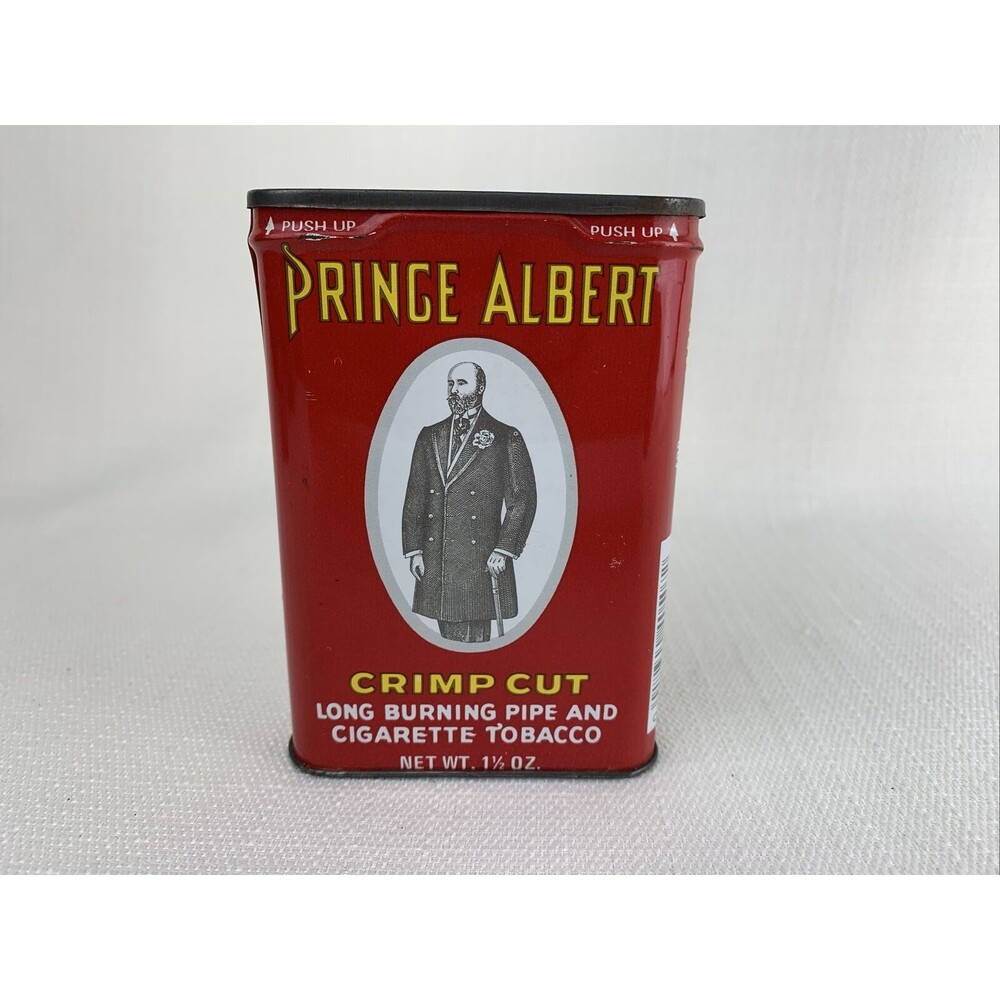 Vintage Prince Albert‎ Crimp Cut Long Burning Pipe Cigarette Tobacco Tin Red